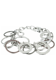 DKNY Circles Steel and Rhinestone Bracelet