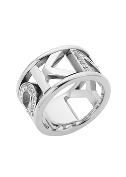 DKNY Jewellery DKNY Steel and Cubic Zirconia Logo Ring NJ1306040