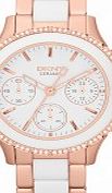 DKNY Ladies Ceramix Two Tone Chronograph Watch