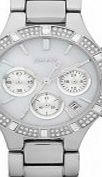 DKNY Ladies Chambers Silver Chronograph Watch