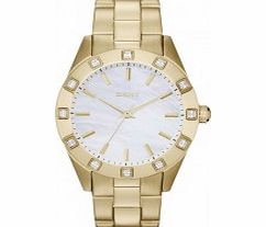 DKNY Ladies Essentials and Glitz Gold IP Watch
