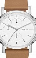 DKNY Ladies Soho Brown Leather Strap Watch