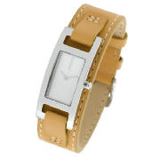 DKNY Ladies Tan Strap Cuff Watch
