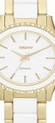 DKNY Ladies Westside Ceramic White Gold Watch