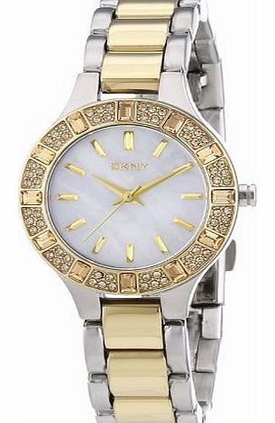 NY8742 - Ladies Two Tone Crystal Set Bracelet Watch