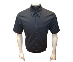 Short sleeved stretch poplin shirt