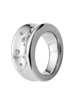 DKNY Steel and Stone Set Sculptured Ring - Size