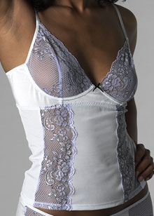 Stretch Satin with Corded Lace camisole
