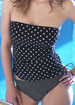 Dot bandeau tankini set with removable straps