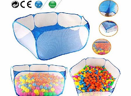 Dler Durable Hexagon Dot Children Playpen Carry Tote Indoor or Outdoor Use for Children Baby Infant Kid Child Puppy Pets Blue