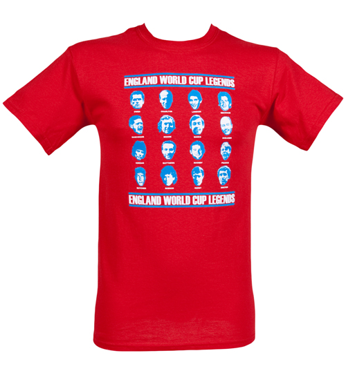 DMC World Mens Red England World Cup Legends T-Shirt