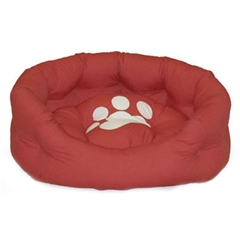 Do Not Disturb Red Paw Print Round Dog Bed 60cm (24in) by Do Not Disturb