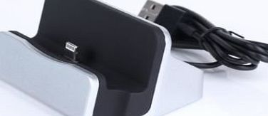 dock SILVER: Charge   Sync Dock Cable for iPhone 5 5s 5c 6 6plus, iPod touch 5