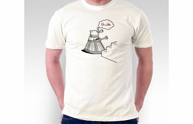 Doctor Who Dalek vs Stairs Cream T-Shirt Medium ZT
