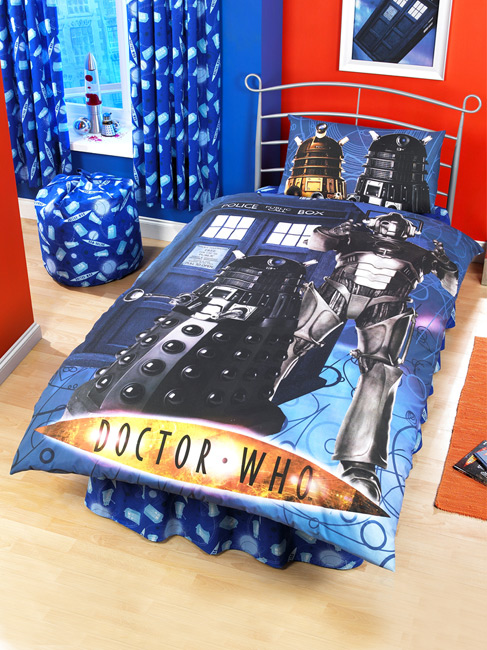 Doctor Who Duvet Cover and Pillowcase Cyberman Design Dr Bedding - GREAT LOW PRICE