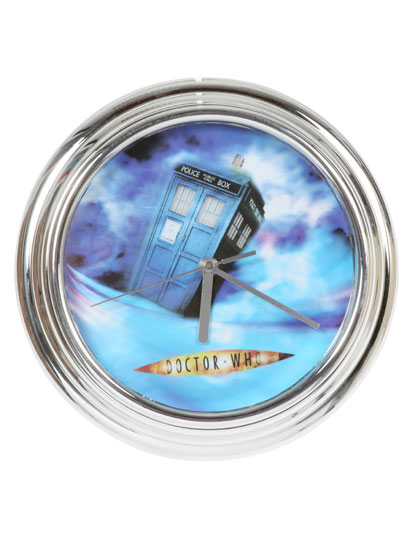 Doctor Who Wall Clock TARDIS Chrome Illuminating Design Dr