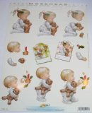 Doe Maar A4 3D step by step Morehead Christmas decoupage sheet - cute boy and girl