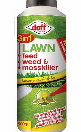 Doff 3 In 1 Lawn Feed Weed amp; Moss Killer 900g
