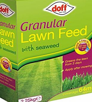 Doff Granular Grass Lawn Feed Food Fertiliser With Seaweed 64 Sq/M - 2.25kg