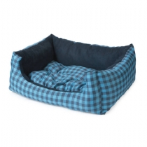 Dog Ancol Domino Bed Blue Check 45X35cm