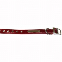 Dog Ancol Hand Sewn Leather Studded Collar Red 12