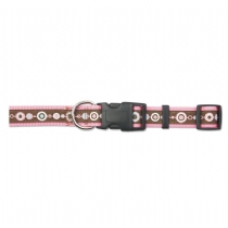 Dog Ancol Nylon Pink Chain Pattern Collar 10 - 20