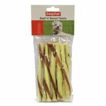 Dog Beaphar Beef and Bacon Twists 10Pk 10 Pieces X