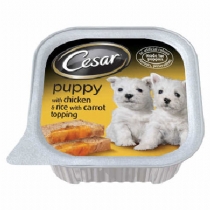Dog Cesar Puppy Alutray 100G X 12 Pack Chicken and