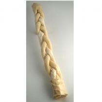 Dog Hollings Natural White Rawhide Braided Stick