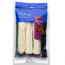 Dog Hollings Natural White Rawhide Cigars 3 Pieces