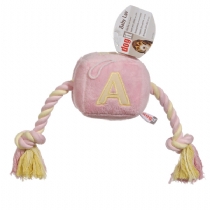 Dog It Baby Luv Plush Block With Rope Pink