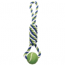 Dog It Knotted Rope Twisted With Tennis Ball 55cm