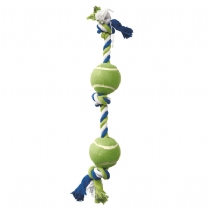 Dog It Knotted Rope With 2 Tennis Balls 60cm