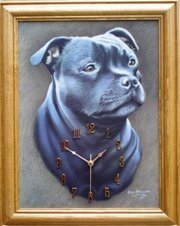 Dog Staff Bull Terrier clock