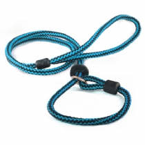 Dog W R Outhwaite Harlequin Rope Lead Slip - Blue