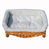Dog Wicker Basket Brown With Cushion 80X56X39cm