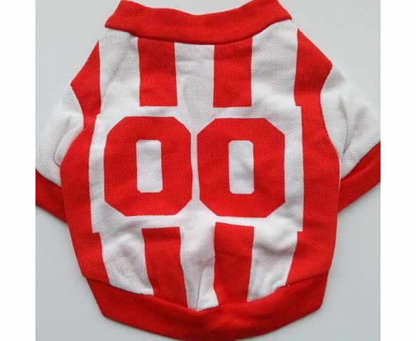 Doggie Style Store Red and White Dog Football T-Shirt - 4 Sizes