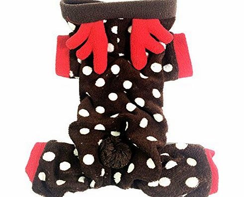 Dog Cozy Reindeer Style Christmas Costume Hoodie Warm Coat Pets Dogs Cats Winter Clothes, X-Large