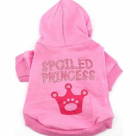 Dogloveit Hoodie Hooded Christmas T Tee Shirt Small Dog Clothes Costume - Spoiled Princess (Pink,3)