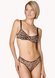 Animal print balconette low cut underwired bra