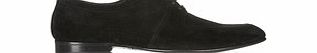 Black suede panelled lace-up shoes