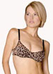 Animal print balconette low cut underwired bra