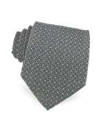 Dolce and Gabbana All Over Mini Logo and Dots Woven Silk Tie