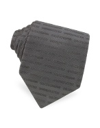 Dark Grey Signature Woven Silk Tie