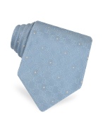 Logoed Pattern Woven Silk Tie