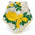 Yellow Flower Print Signature Silk Bandana
