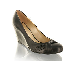 Leather Twist Detail Wedge