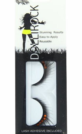 False Eyelashes Flirty Red Diamonte Style 513