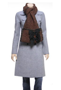 Domakaya Brown Hand Warmer Scarf by Domakaya