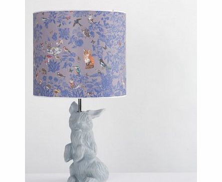 Domestic Jeannot grey rabbit and grey forest lamp -